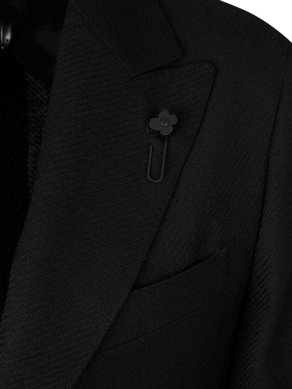 two-button herringbone blazer - 4