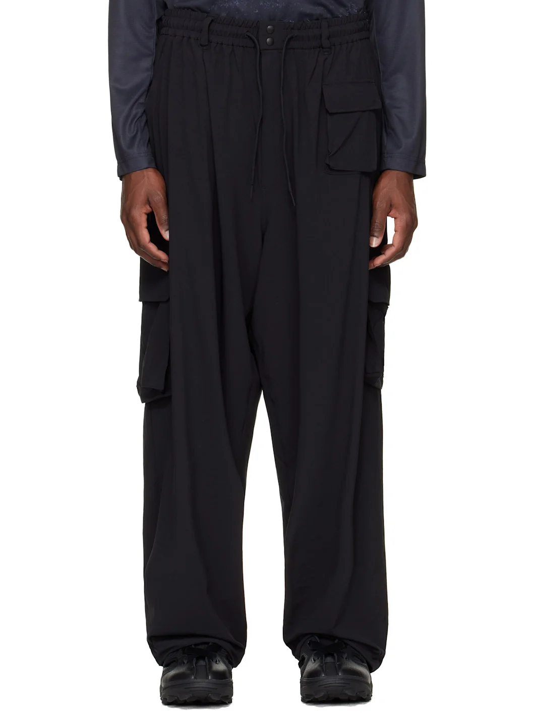 Black UT Straight Cargo Pants - 1