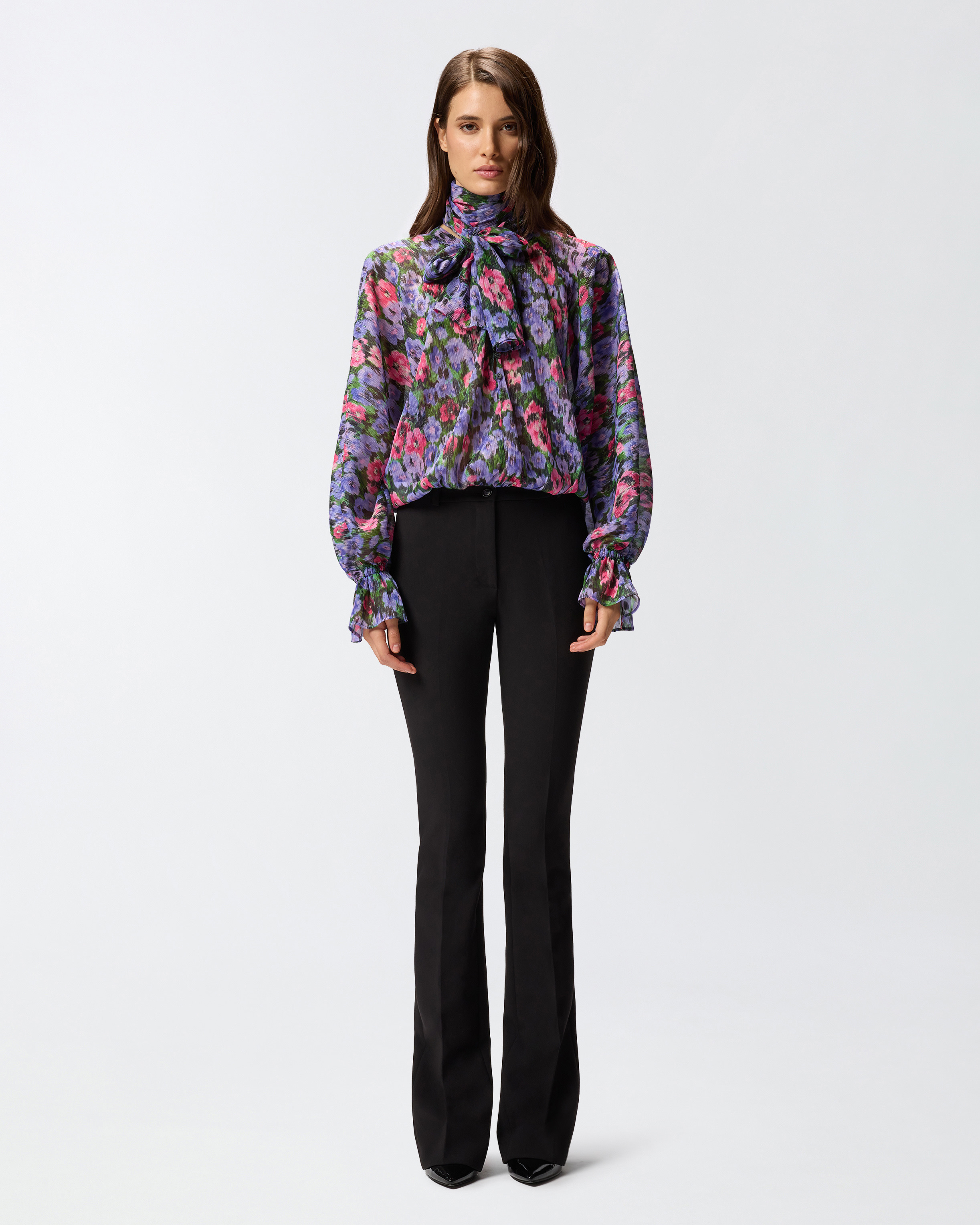 FLORAL BLOUSE WITH RUFFLES - 3