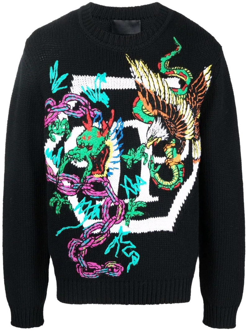 patterned intarsia-knit jumper 1