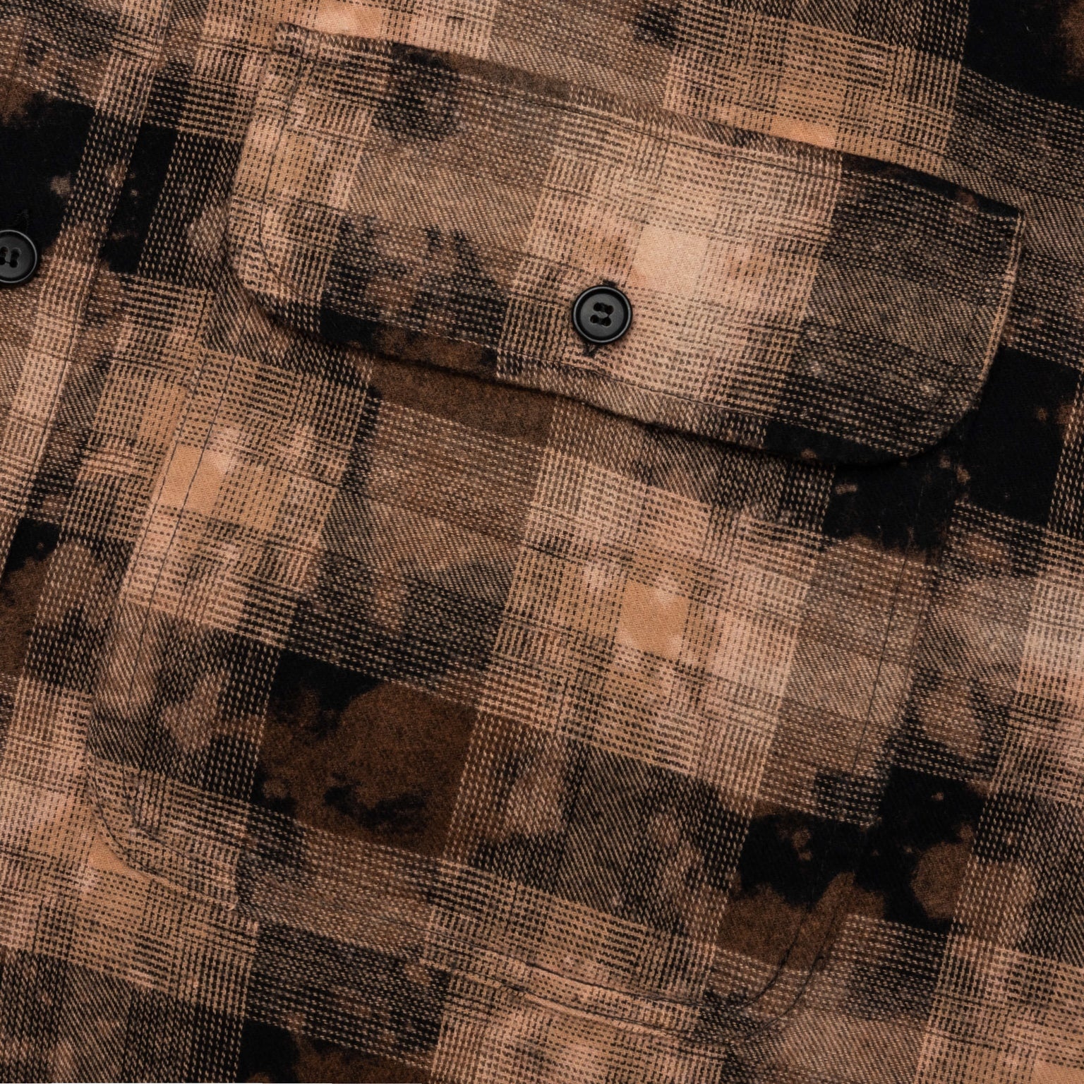 CURVED LOGO CHECK SHIRT L/S - BROWN/OFF-WHITE - 4