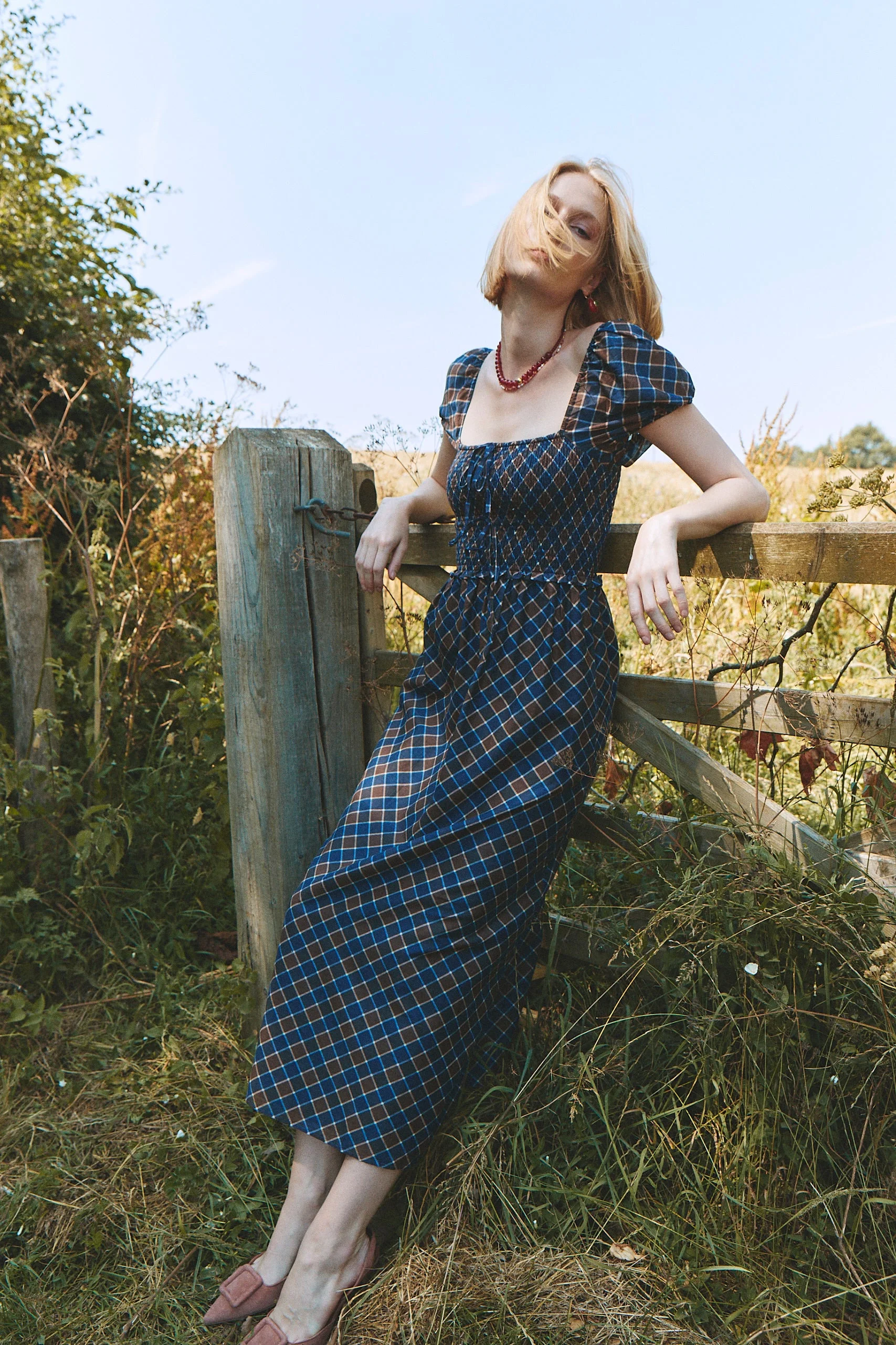 The Aster Nap Dress - Wilshire Plaid Chocolate/Navy - 1