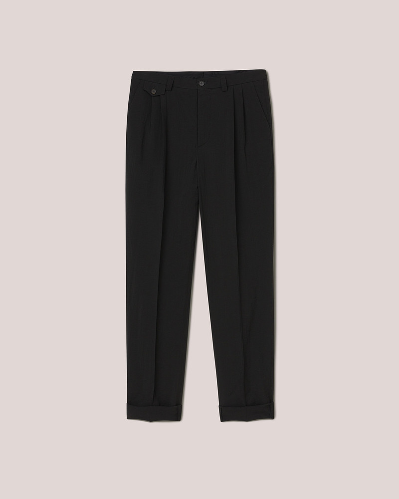 GINI - Washed-shirting tailored pants - Black 1