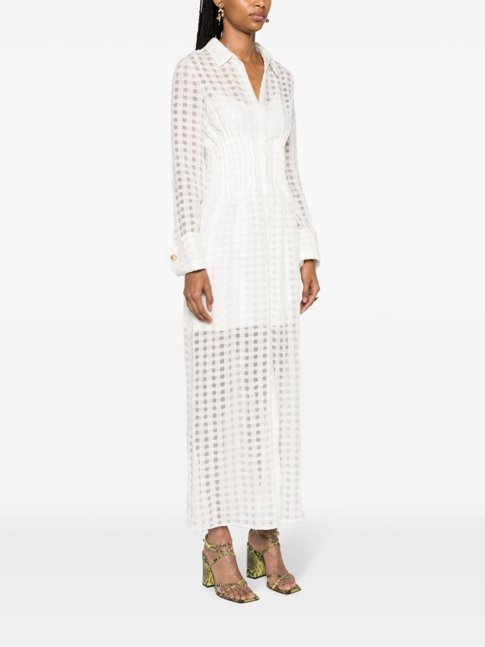 Pernille checked sheer maxi dress - 3