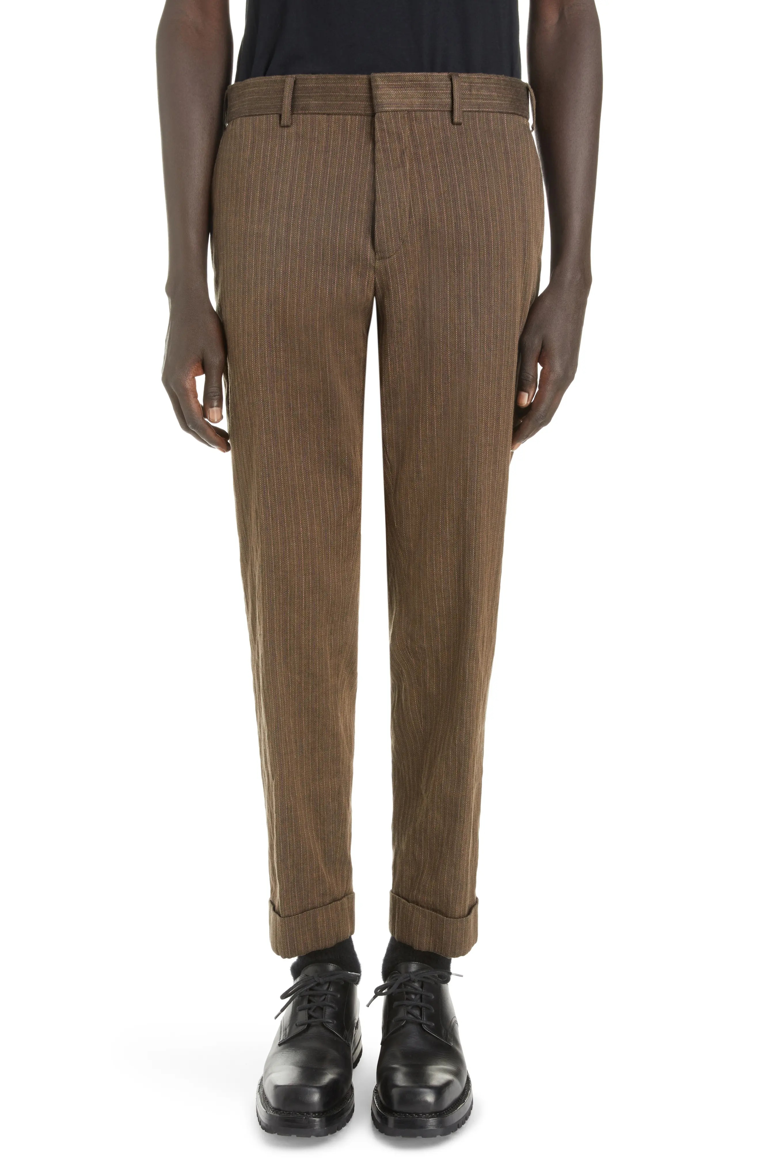 Philip Herringbone Cuffed Pants - 1