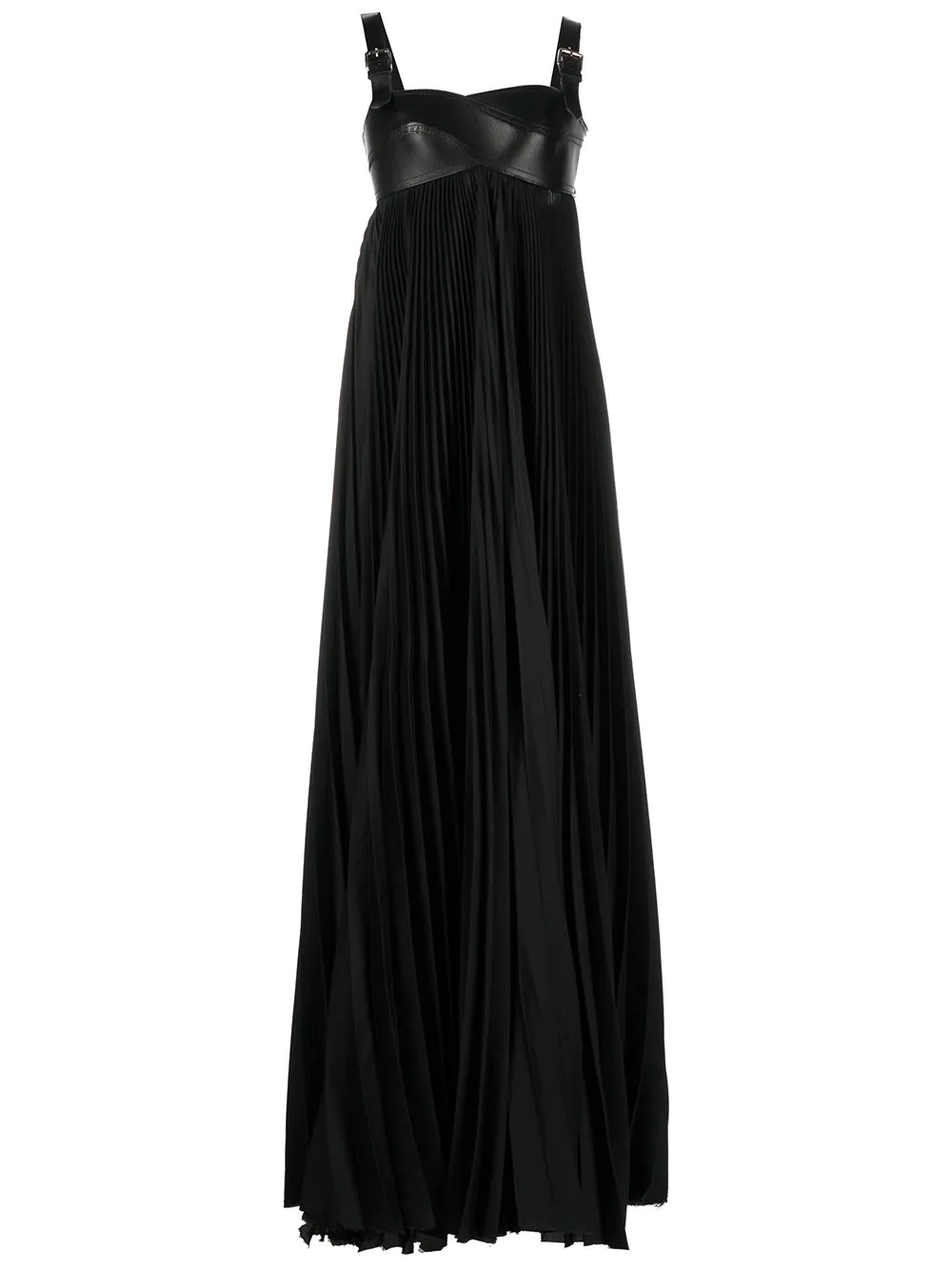 empire-line pleated maxi dress - 1