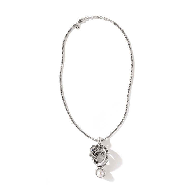 Naga Necklace, Silver, Diamonds, Pearl 1
