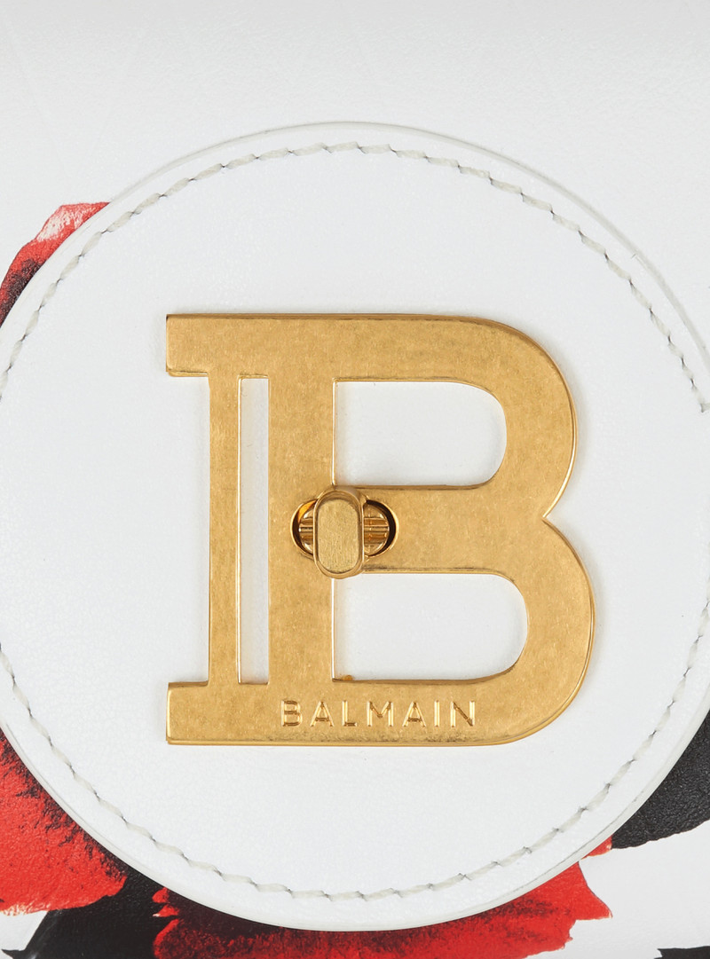 Calfskin B-Buzz Pouch 23 with a Roses print and embossed Grid motif 7