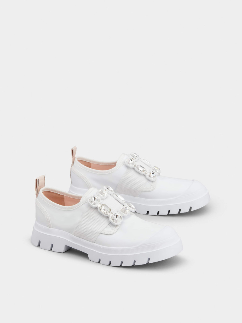 Walky Viv' Strass Buckle Sneakers in Leather 2