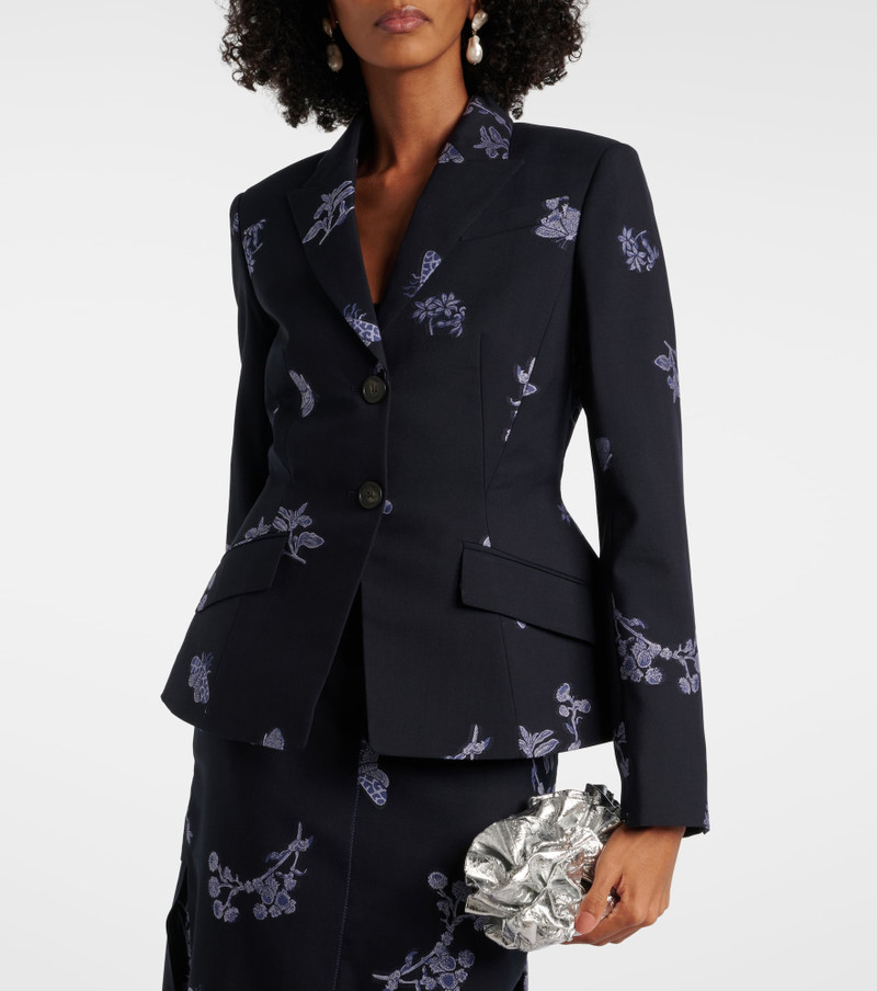 Erdem Wool and cotton jacquard blazer outlook