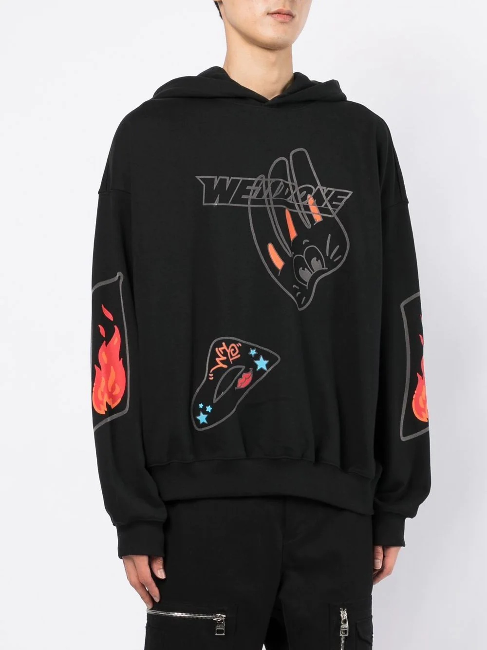 graphic-print cotton hoodie - 3