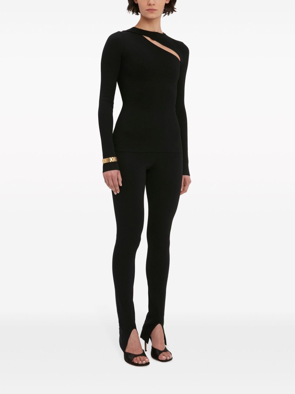 cut-out ribbed-knit top - 3