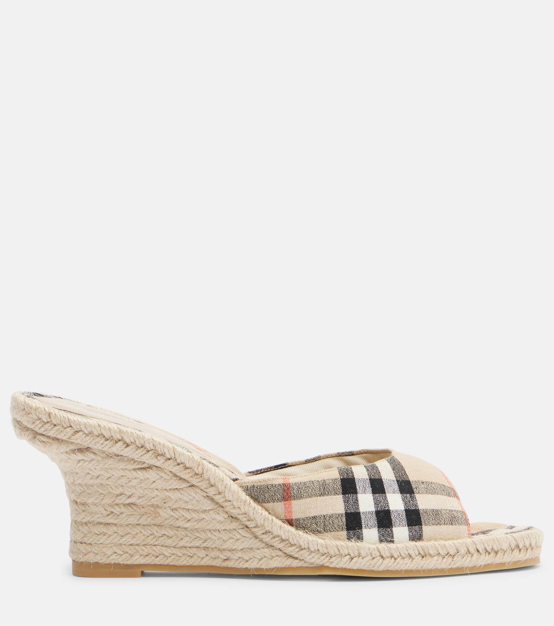 Burberry Check espadrille wedges - 4