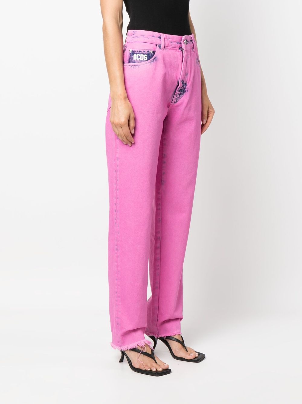 Bling logo-embellishment jeans - 4