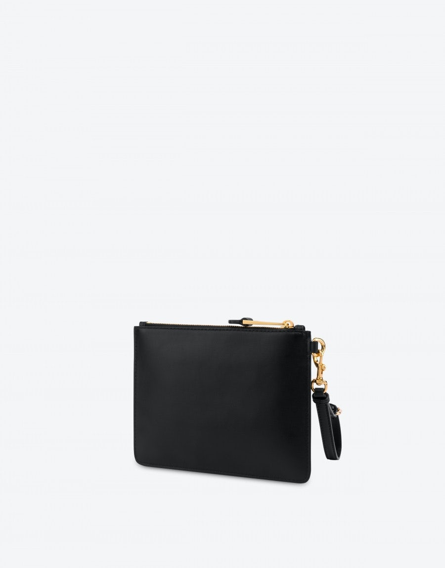 SMALL CALF LEATHER CLUTCH WITH LOGO - 2