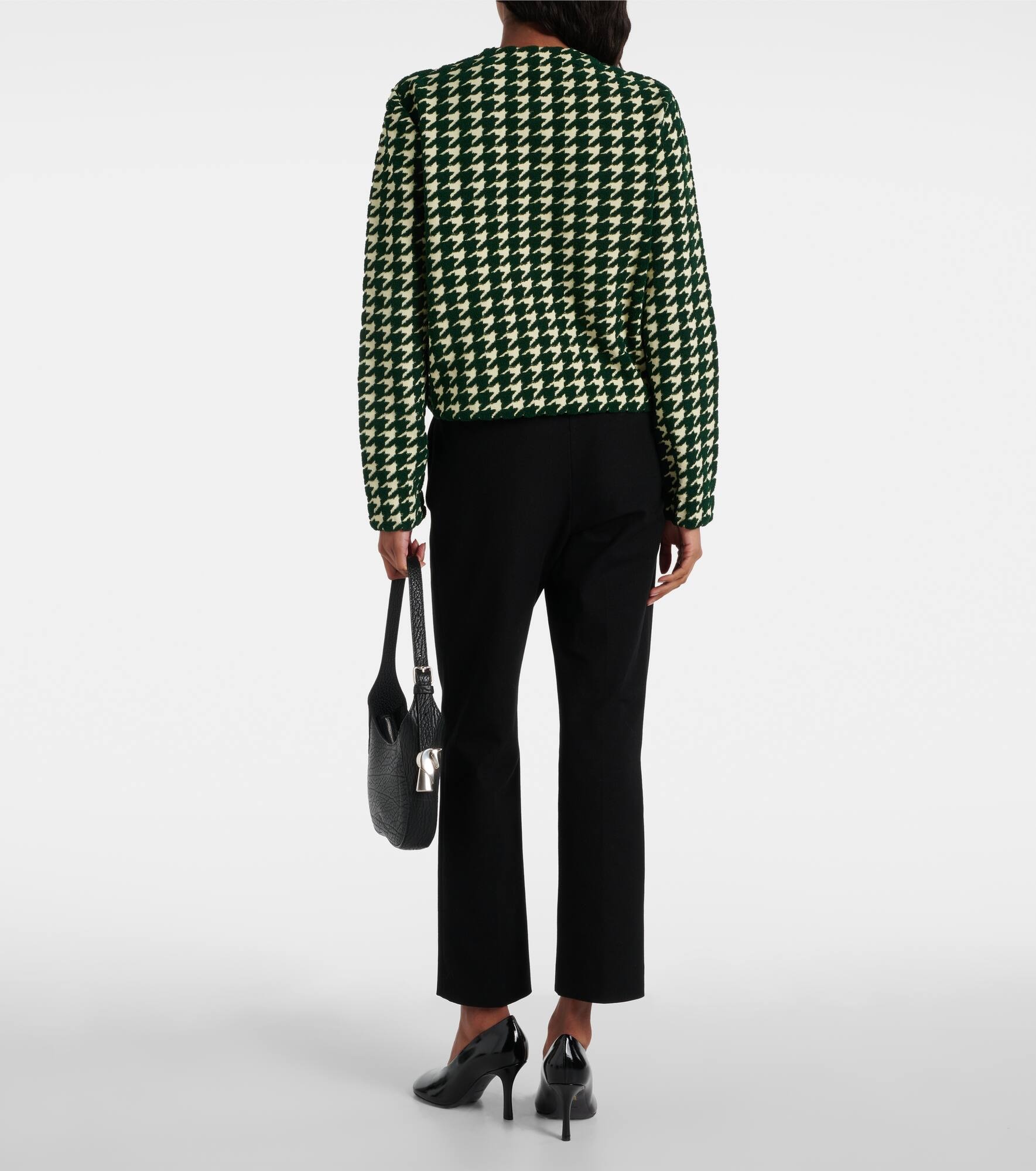 Houndstooth cotton-blend cardigan - 3