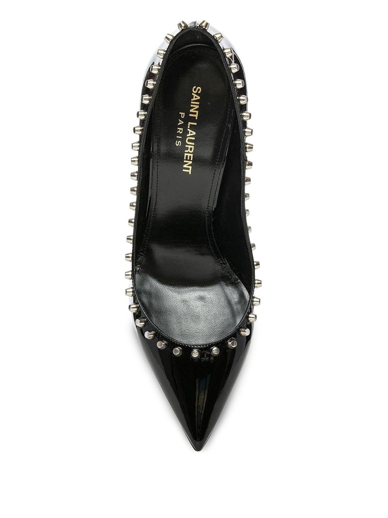 105mm Zoe patent leather studded pumps 3