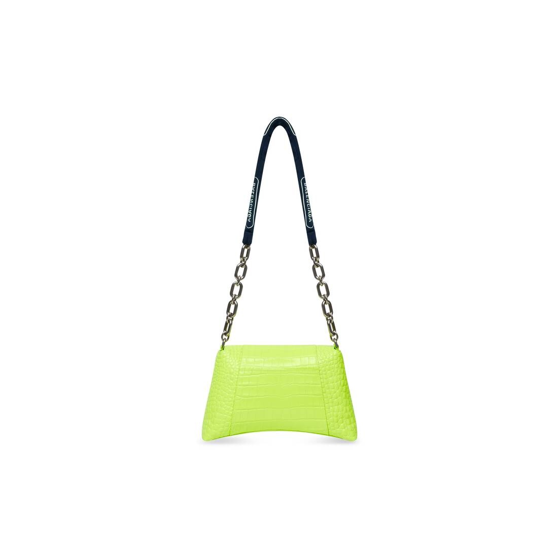 Women's Downtown Small Shoulder Bag With Chain Crocodile Embossed in Yellow - 5