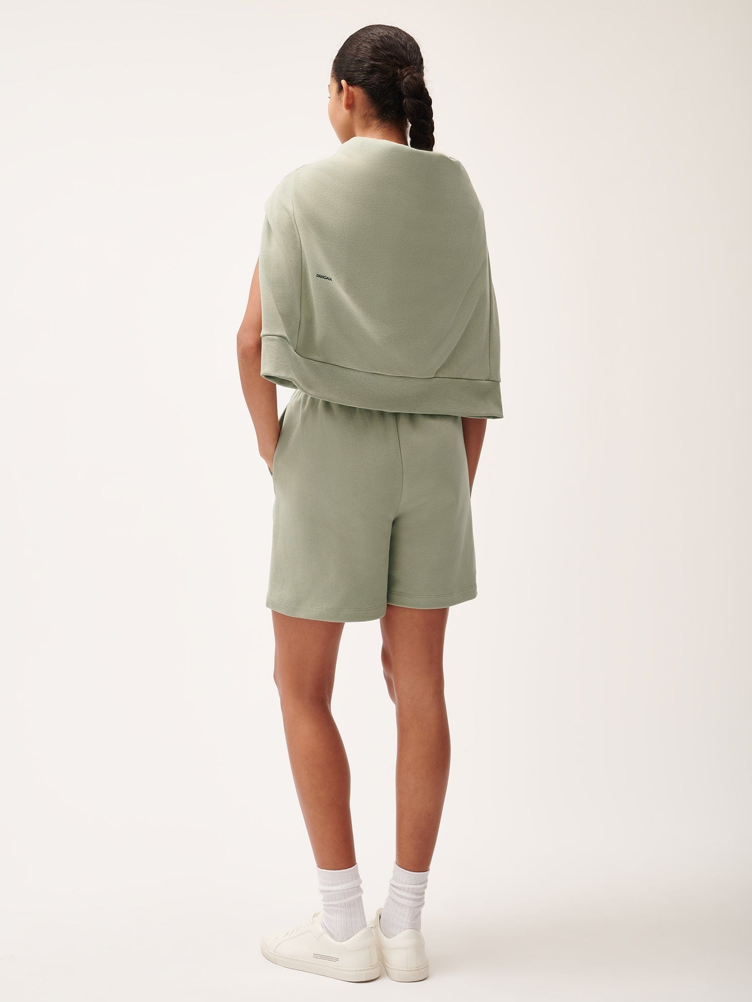 Womens 365 Midweight Mid Length Shorts - Moss-Green - 3