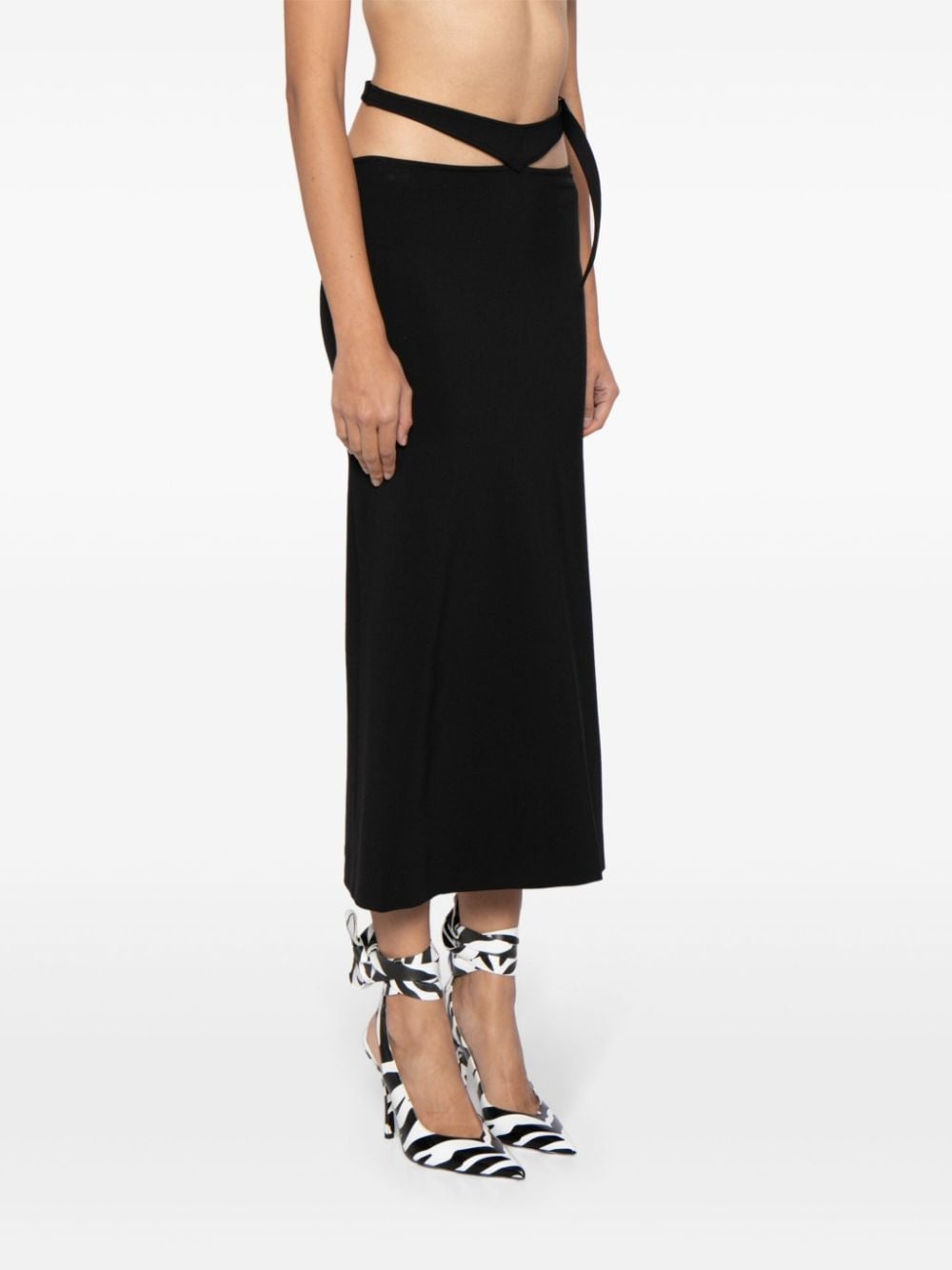 cut-out midi skirt - 3