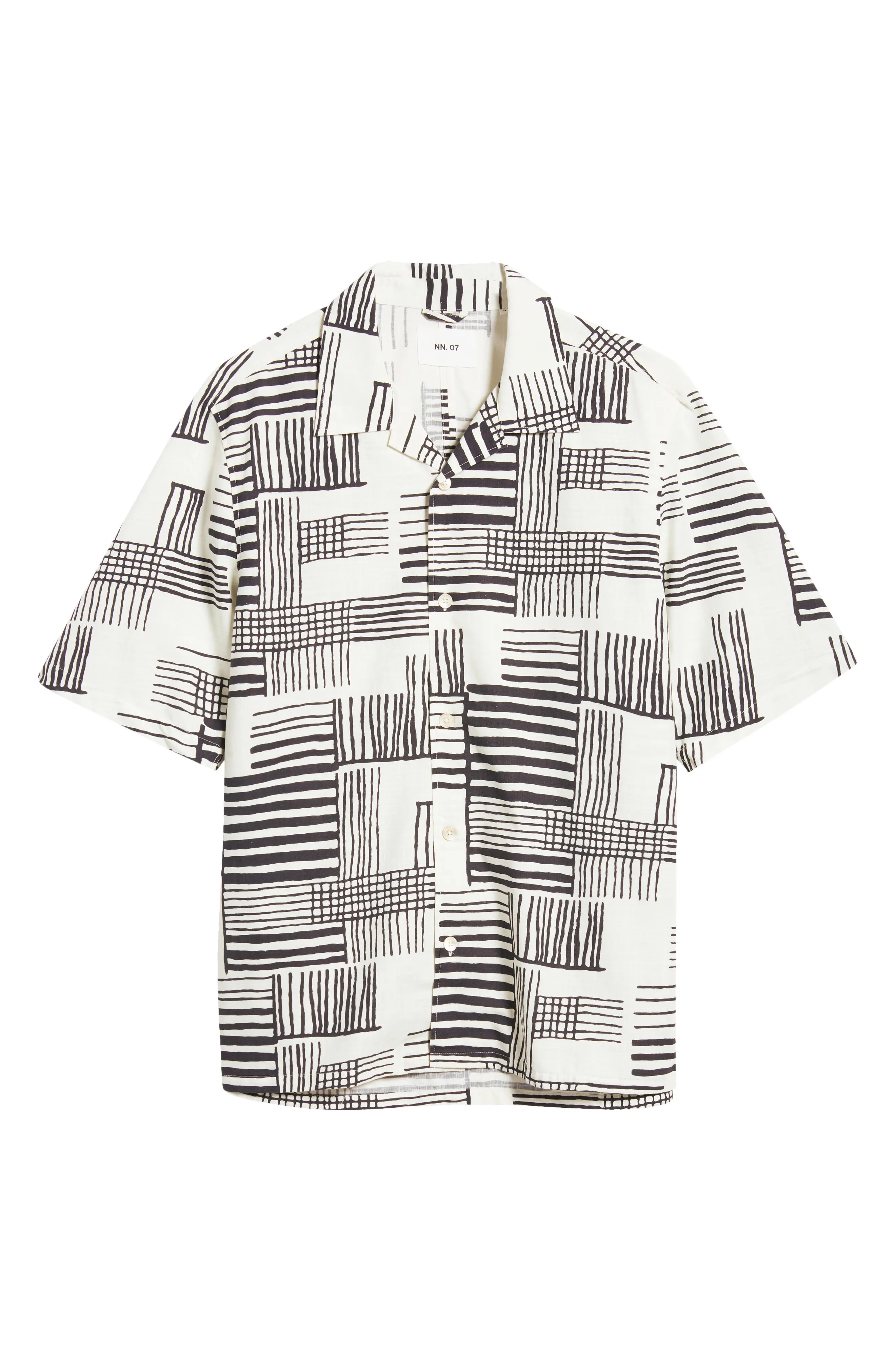 Ole 5210 Geo Pattern Cotton & Lyocell Camp Shirt - 6