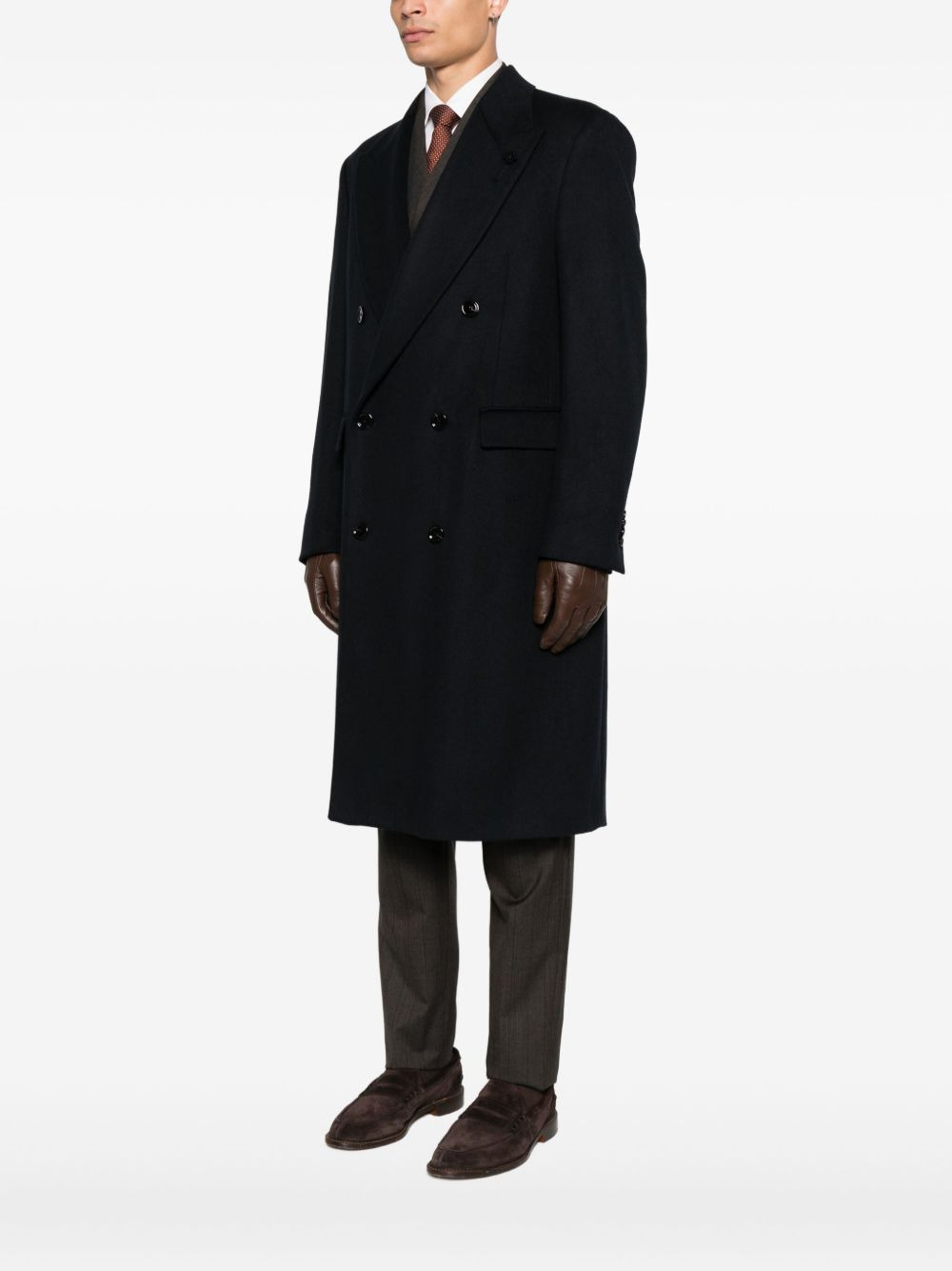 double-breasted wool coat - 3