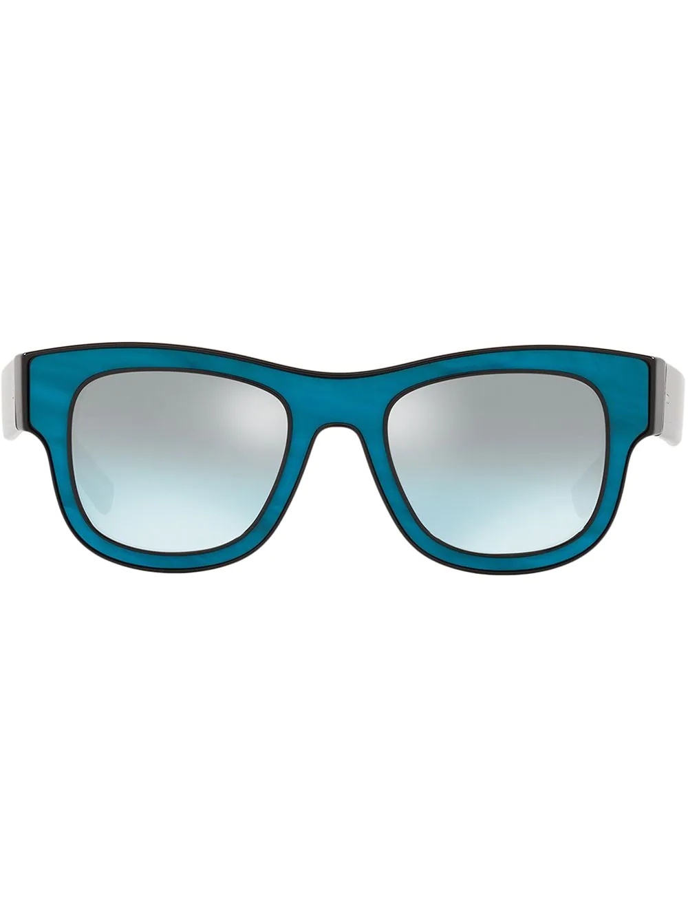 square-frame mirrored sunglasses - 1