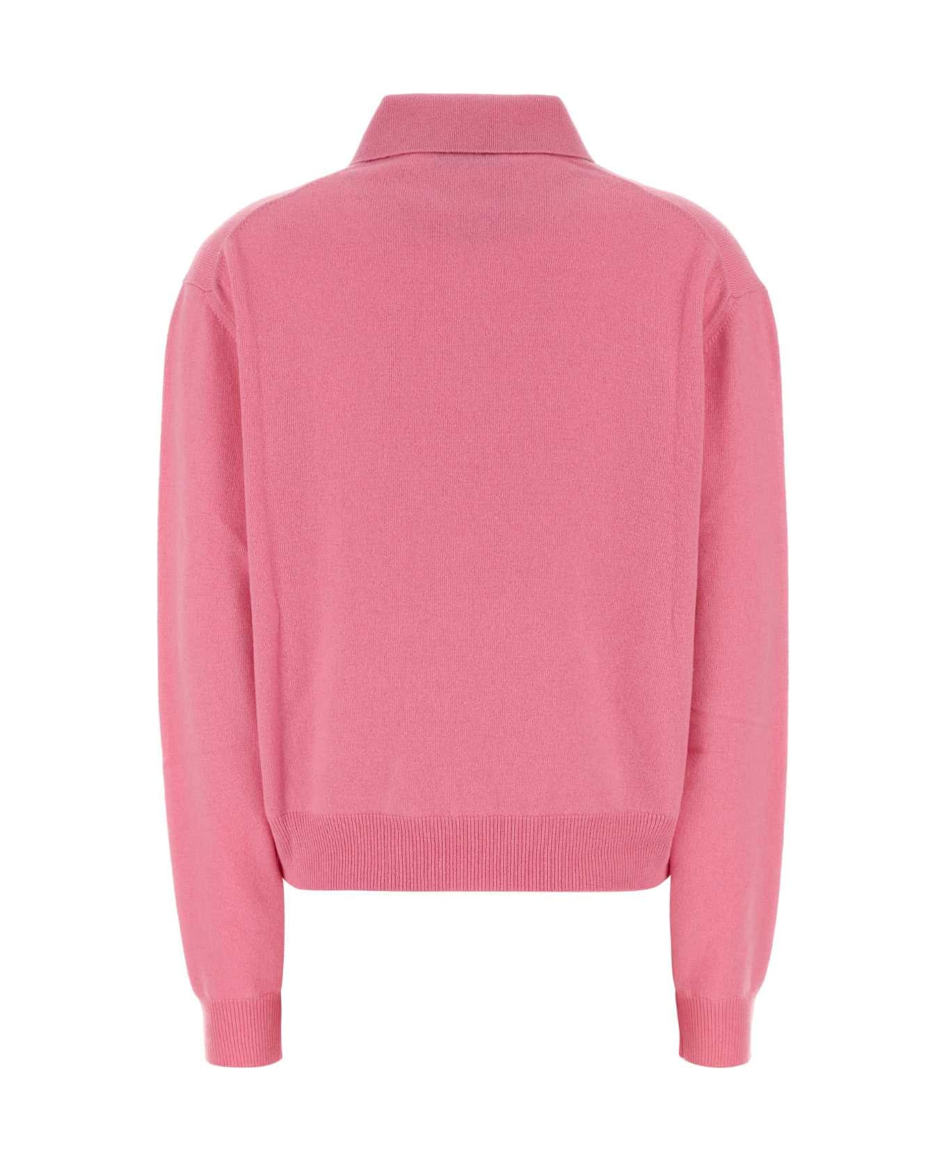 Pink Cashmere Polo Shirt - 2
