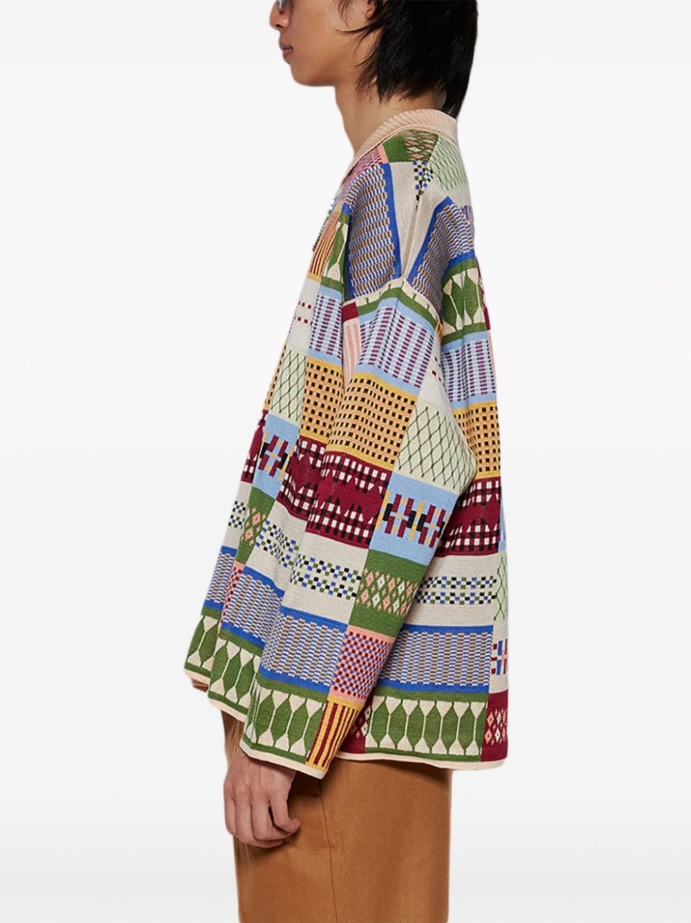 Sampler geometric-print polo jumper - 4