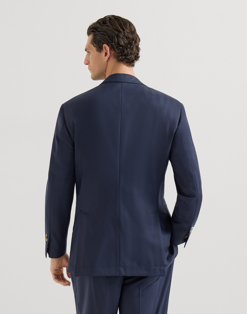 Virgin wool chevron Tailor blazer with peak lapels 3