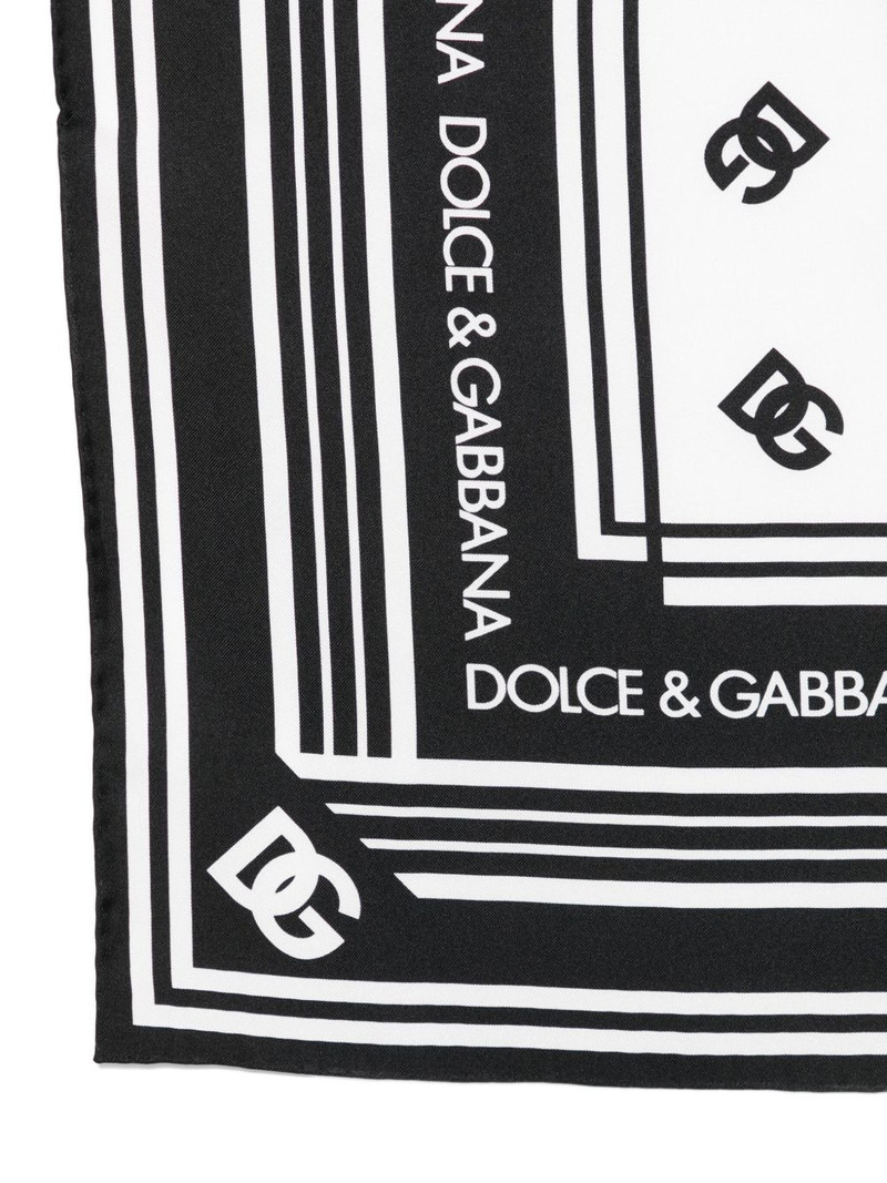 Dolce & Gabbana logo-pattern silk scarf outlook