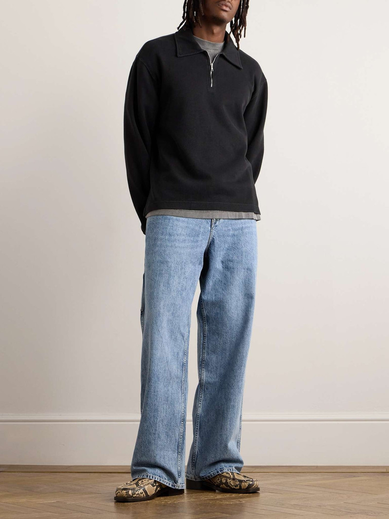 Our Legacy Lad Ribbed Cotton-Jersey Half-Zip Sweatshirt outlook