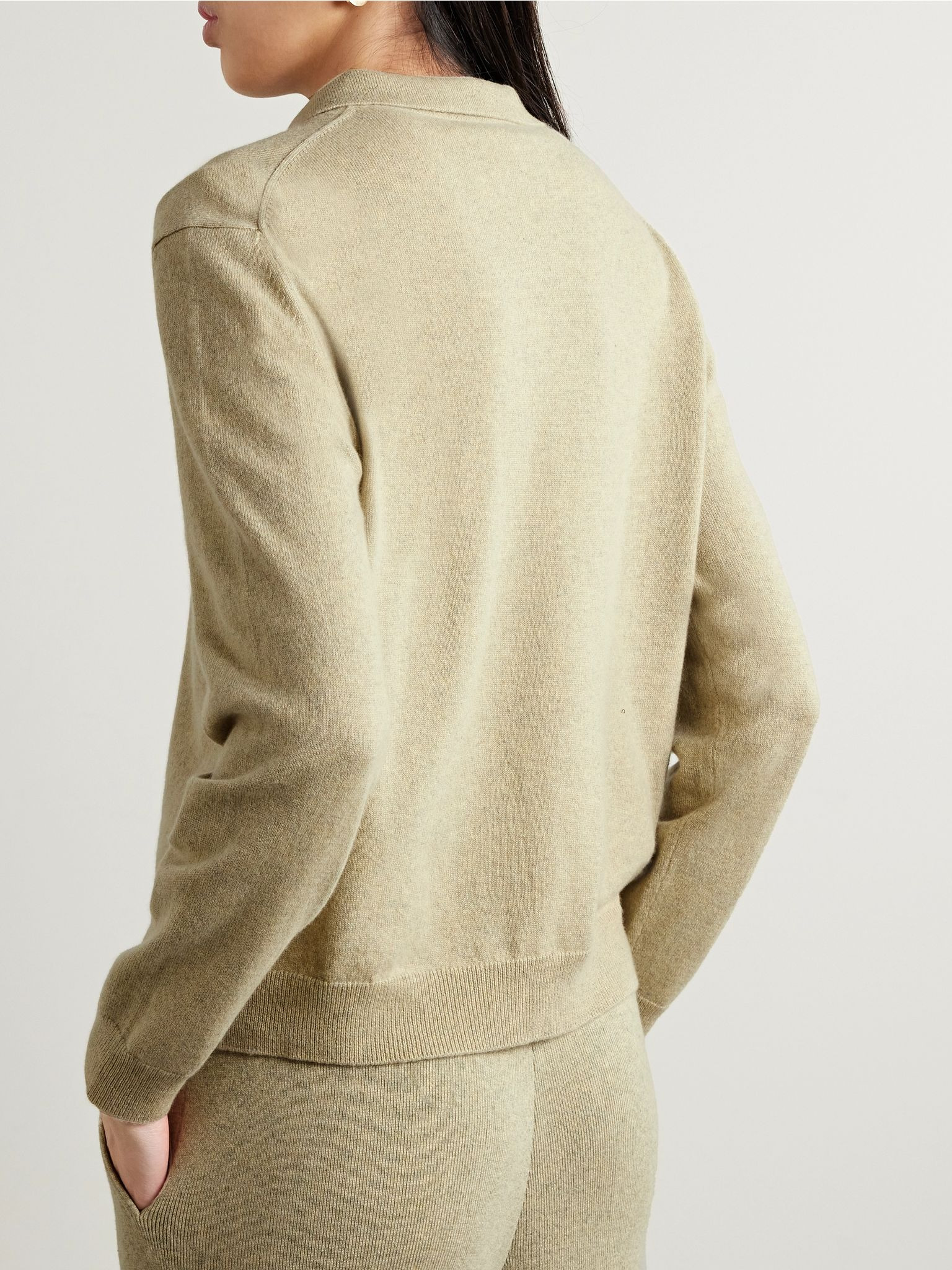 Cashmere polo sweater Beige - 4
