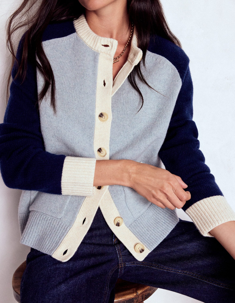 Marion Merino Cardigan-Snowbird Blue, Navy 3