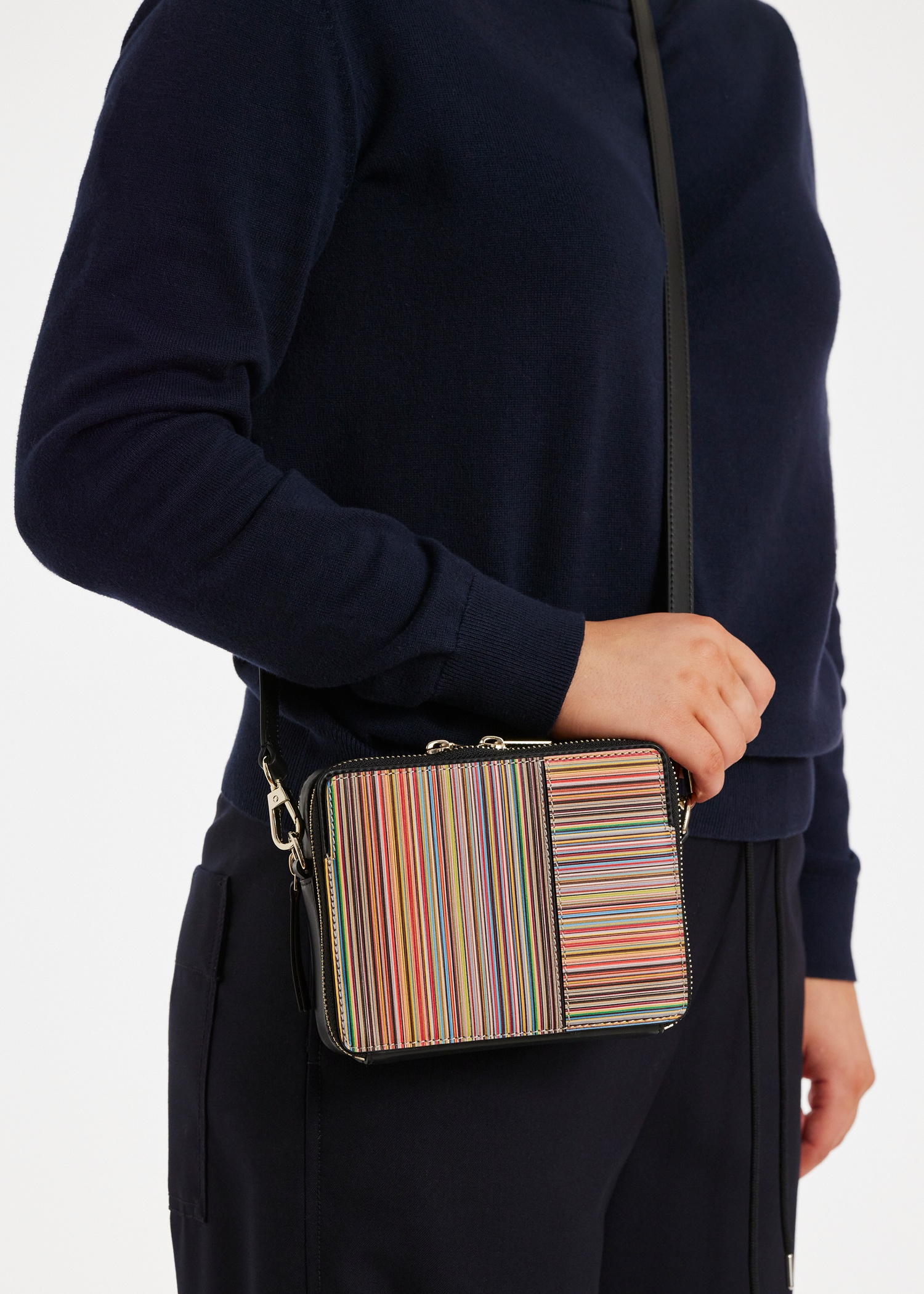 Leather 'Signature Stripe' Cross-Body Bag - 2