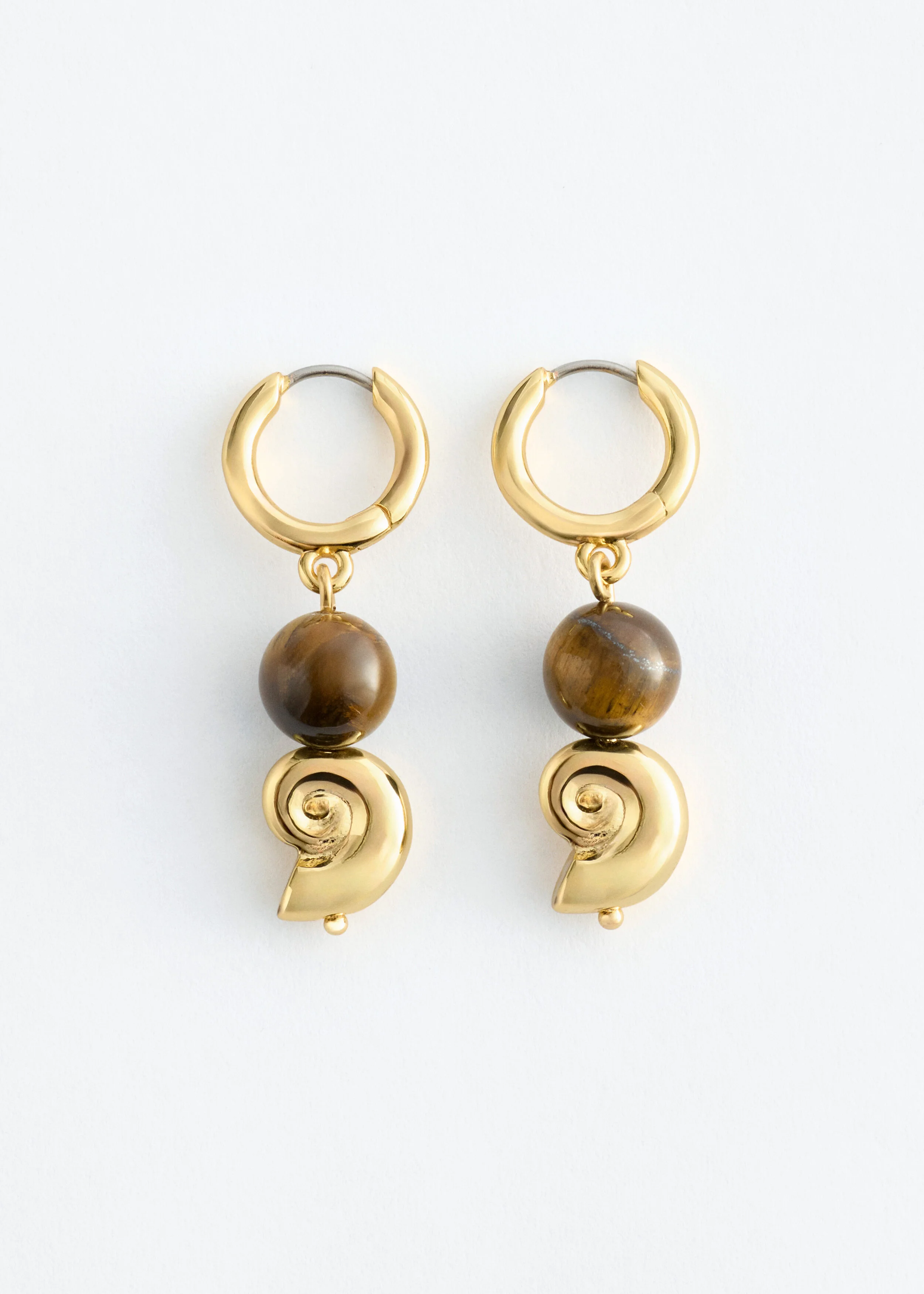 Tiger's Eye Pendant Earrings - 1