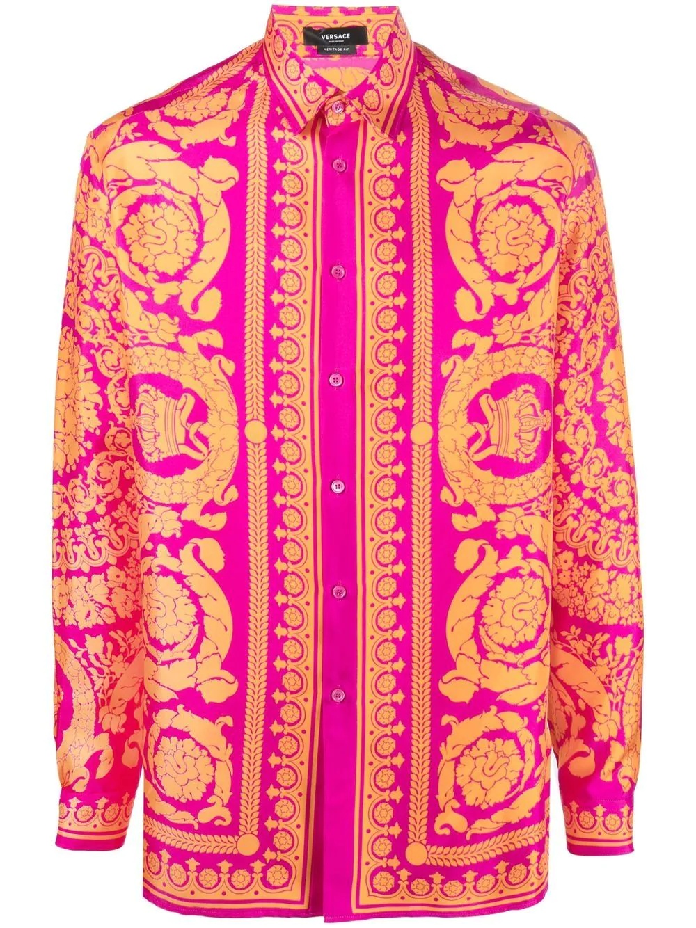 graphic-print silk shirt - 1