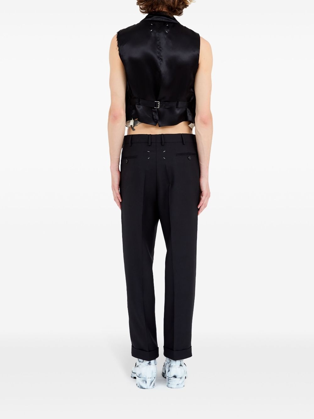 striped-panel waistcoat - 4