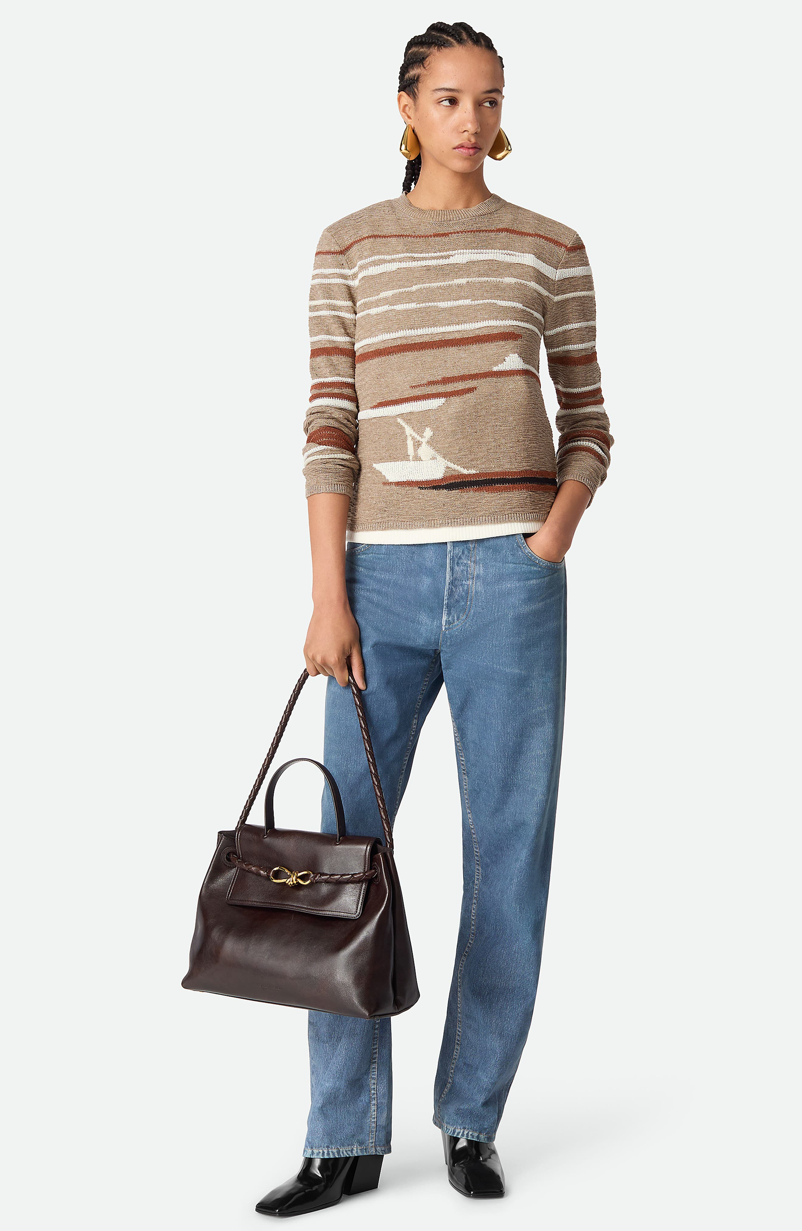 Bottega Veneta Ciao Ciao Knot Detail Leather Top Handle Bag in Dark Mahogany at Nordstrom - 2