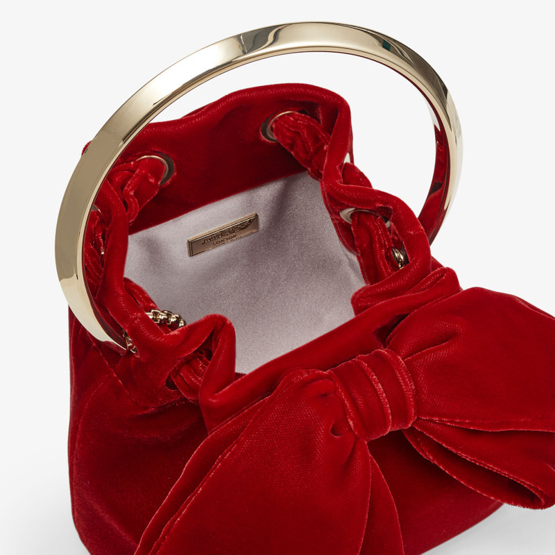 Bon Bon Red Velvet Bag With Bow 5