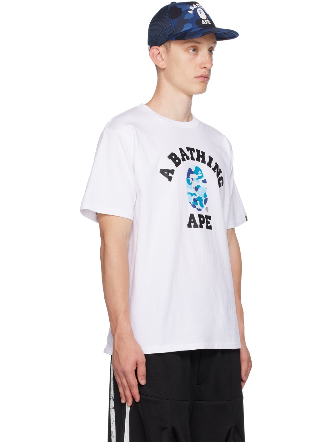 White ABC Camo College T-Shirt - 3