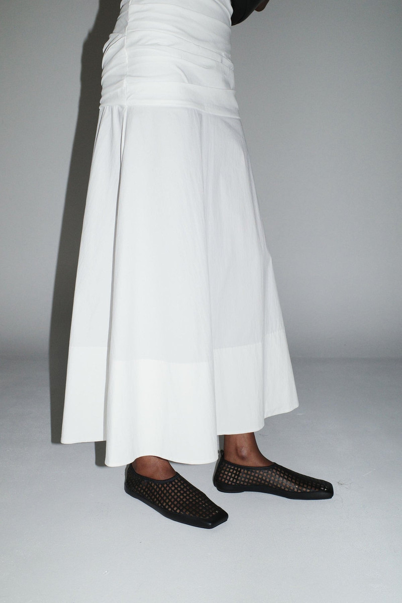 Perforated Square Toe Flat - Black 8