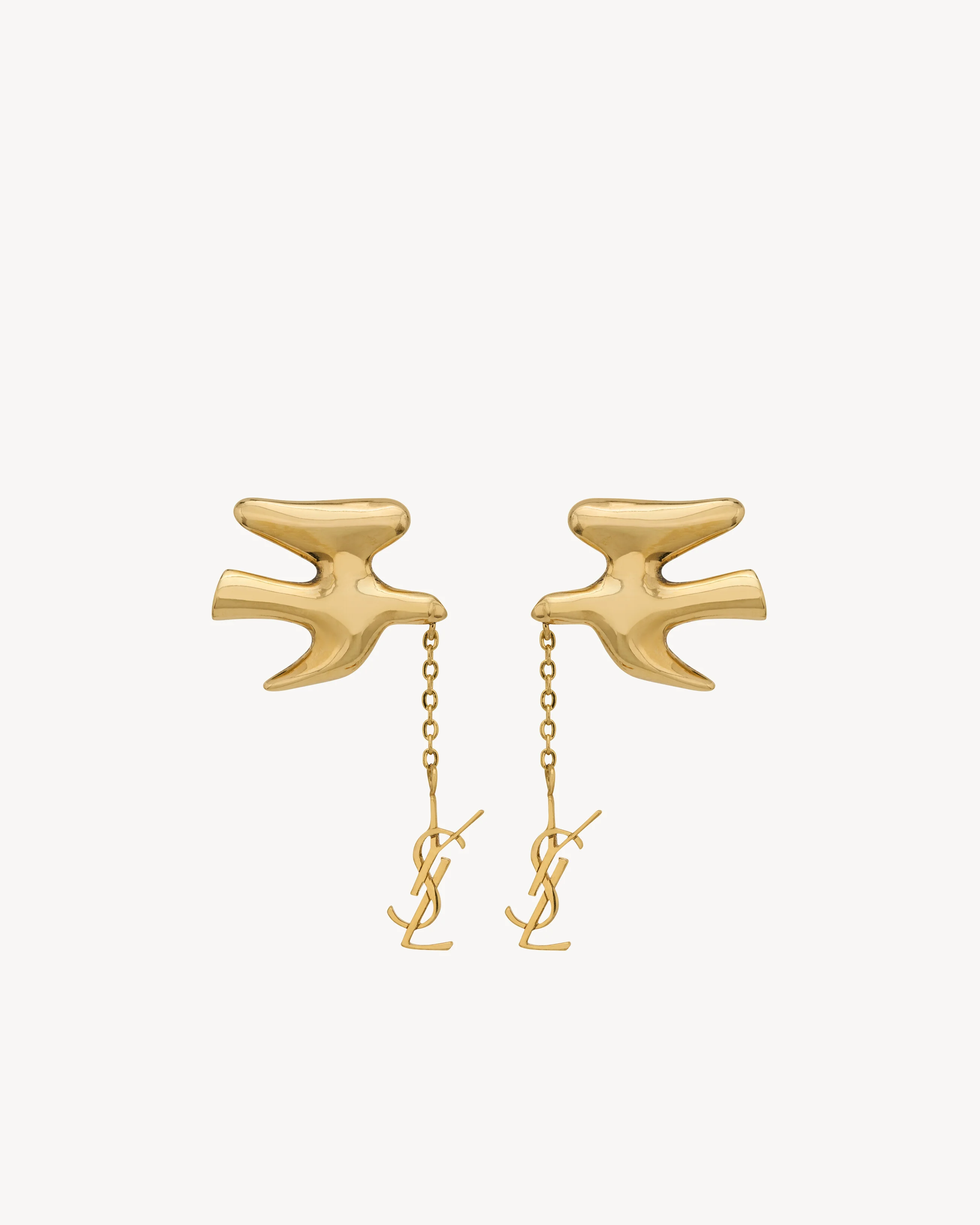 CASSANDRE PENDANT DOVE EARRINGS IN BRASS - 1