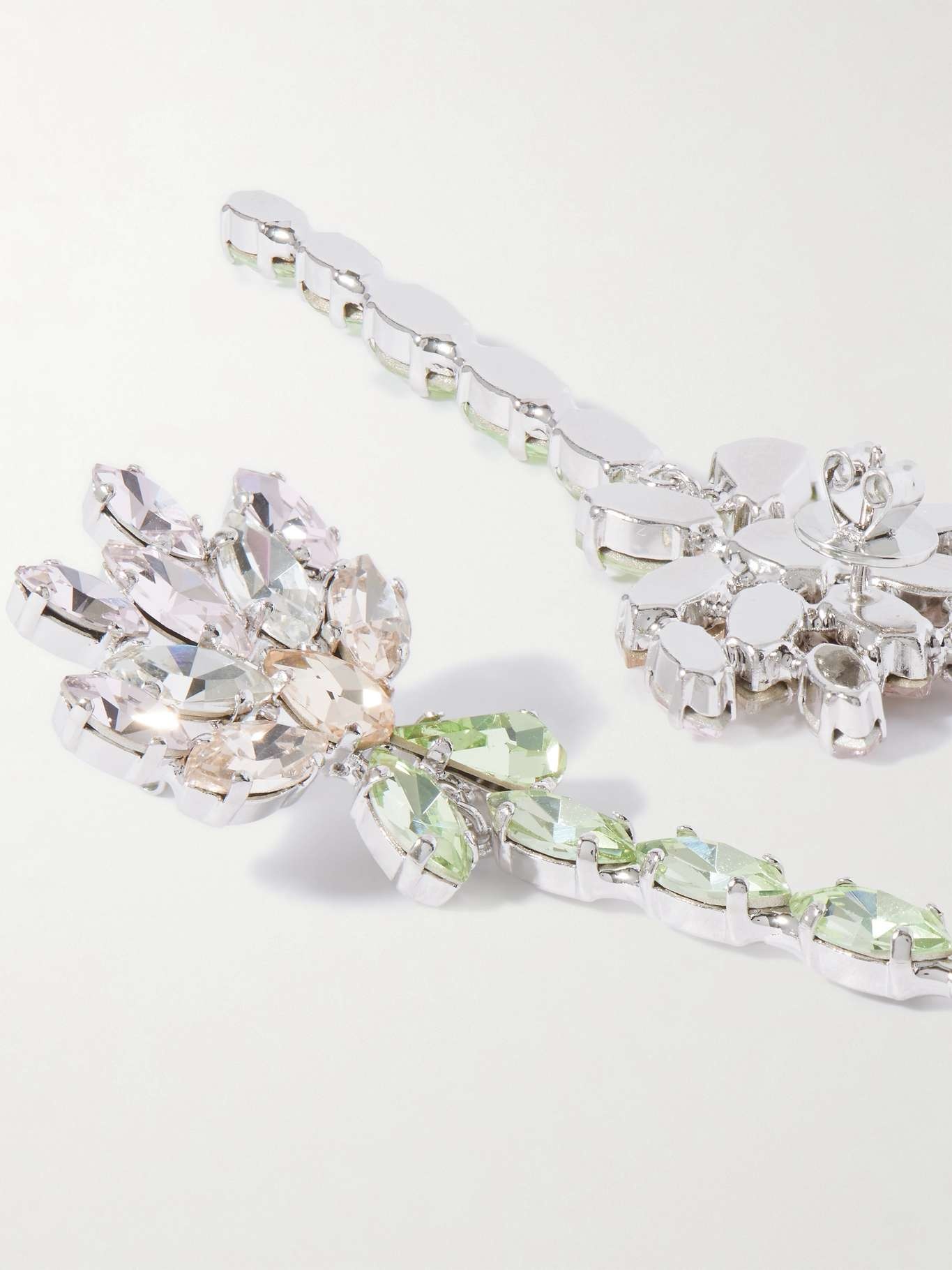 Carnation silver-tone crystal earrings Silver - 3