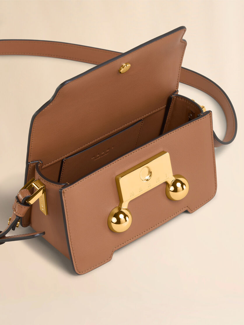 BROWN LEATHER TRUNKAROO MINI SHOULDER BAG - 3