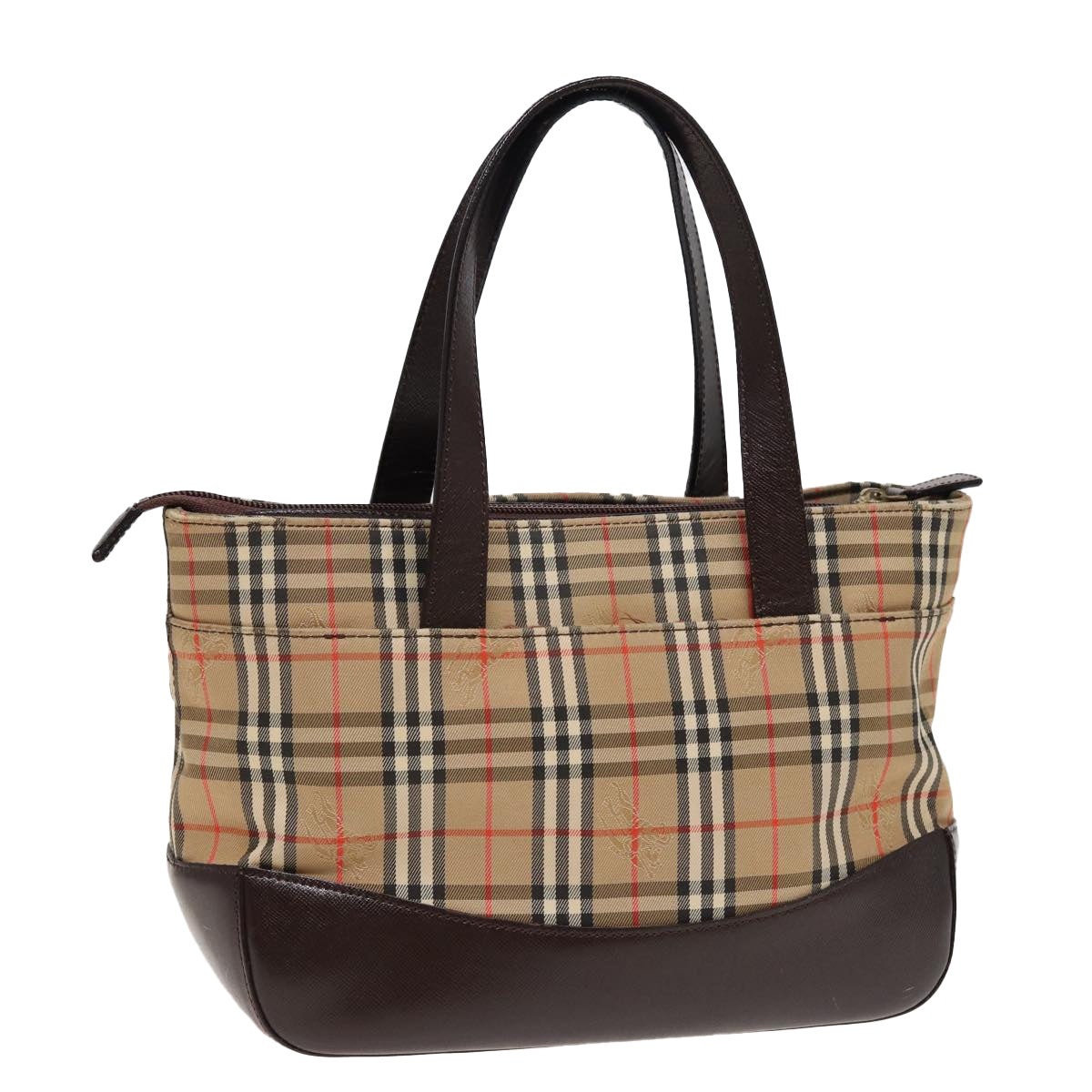 Burberry Nova Check Hand Bag Canvas Beige - 1