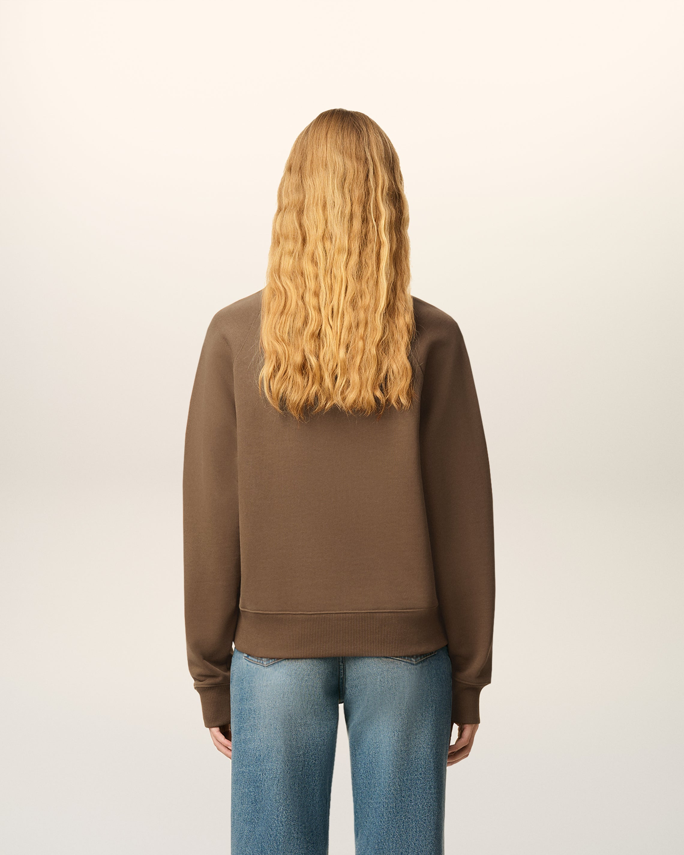 BROWN COTTON AMI DE COEUR SWEATSHIRT - 5