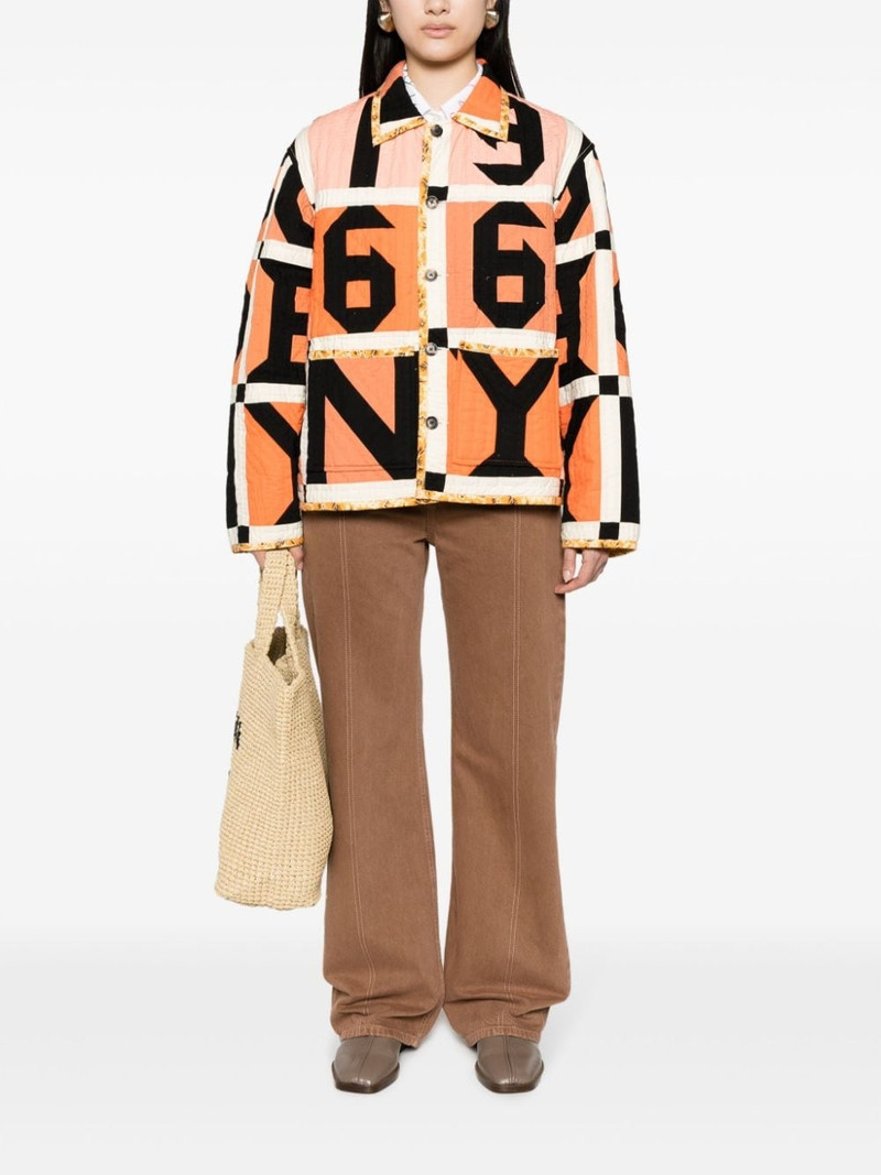 BODE Letter Block patchwork shirt jacket outlook