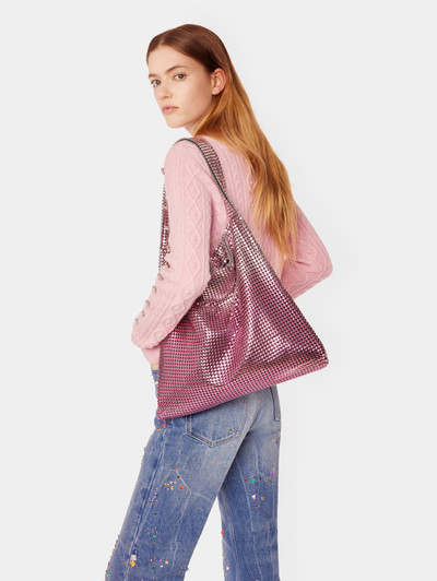 Paco Rabanne PIXEL TOTE BAG IN MESH SILVER AND PINK outlook