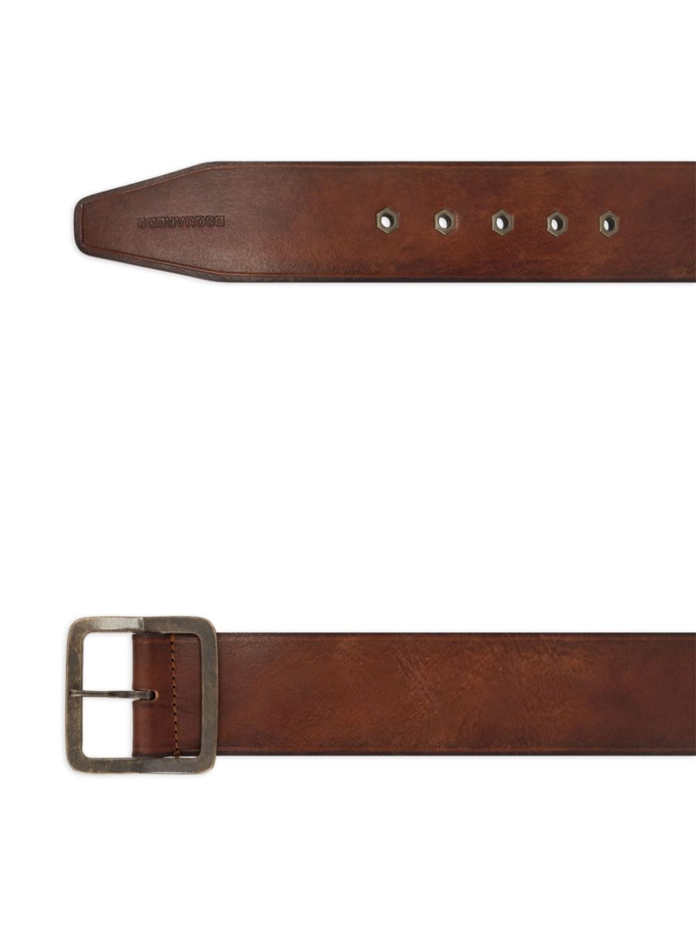 buckled leather belt - 2